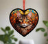 Tabby Cat Stained Glass Effect Heart Suncatcher